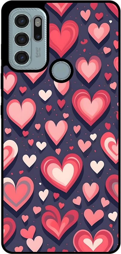 Smartphonica Telefoonhoesje Geschikt voor Motorola Moto G60s met Hartjes Opdruk - TPU Backcover Case With Heart Design geschikt voor Motorola Moto G60s