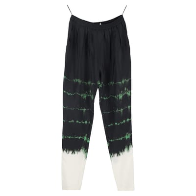 Stella McCartney broek met tie-dye print in zwarte zijde