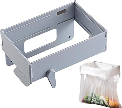 Vuilniszakhouder - Afvalzakhouder Houder - Afval Verwerken - Magnetische Sluiting - 31 x 10 x 1 cm - Grijs