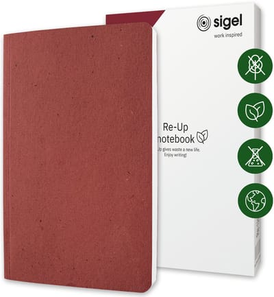 Sigel Re-Up notitieboek, A5, geruit, mosgroen