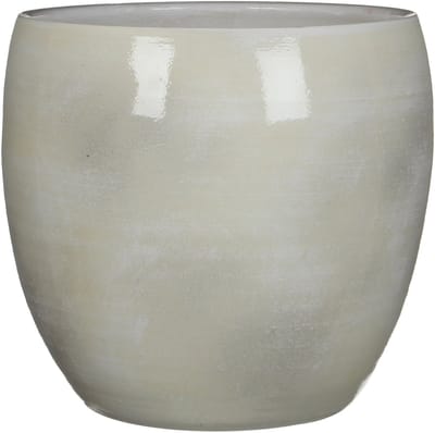 Mica Decorations Bloempot - lichtgrijs - keramiek - 33 x 31 cm - plantenpotten binnen