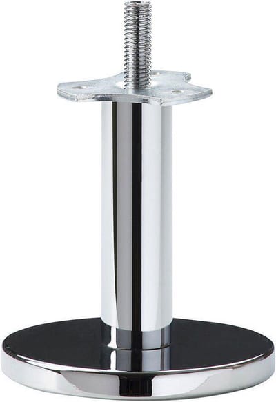 Massief stalen meubelpoot chroom rond ø 2,5 cm en hoogte 10 cm (M10) - Set van 4 stuks