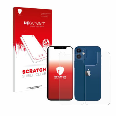 upscreen - Screenprotector voor Apple iPhone 12 mini (Voor+Achter) - Folie Beschermfolie transparant
