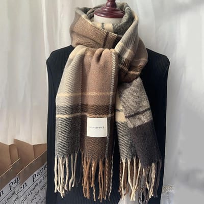 Luxe Kasjmier Dames Sjaal Lente Winter Plaid Cappa Opera Cape Wraps Vrouwelijke Tippet Bandana Sjaals Hoofddoek gray