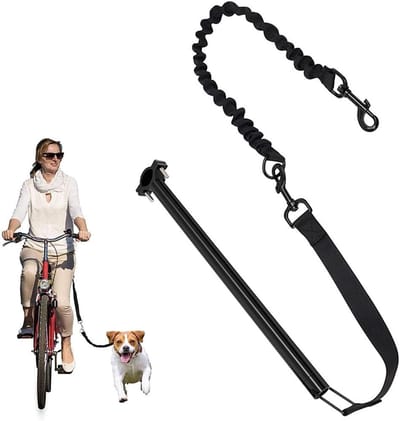 Hondenfietsriem - Handsfree lijn - Fietsen met hond - Verstelbare lengte - 40 cm stang - Zwart