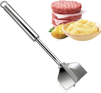 Hakmolen Roestvrij Staal - Vlees Stamper - Maaltijd Bereiding - Ergonomische Handgreep - 26 cm Lengte - Zilverkleurig
