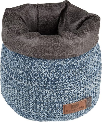 Baby's Only Gebreide commodemandje - Opbergmandje - Commode organizer - Babykamer accessoires River - Jeans/Grijs Mêlee