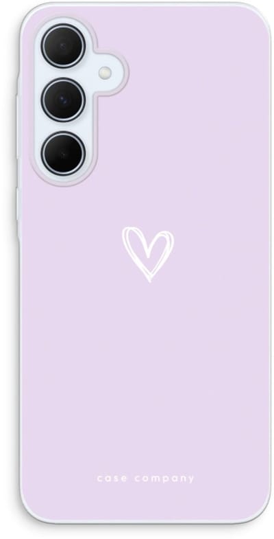 Case Company® - Hoesje geschikt voor Samsung Galaxy A35 hoesje - Klein hartje paars - Soft Cover Telefoonhoesje - Bescherming aan alle Kanten en Schermrand