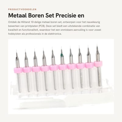 Dailygoods - Metaal Boren Set - Precisie en Kwaliteit - 10-delig - Perfect voor PCB - Duurzaam en Betrouwbaar - Gereedschap - Voor Professioneel Gebruik