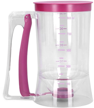 Dailygoods- Deegdispenser 900 ml - Pannenkoekendispenser - Cake Dispenser - Maatbeker - PP-materiaal - Trekhendel voor eenvoudig gebruik - Deegportioneerder