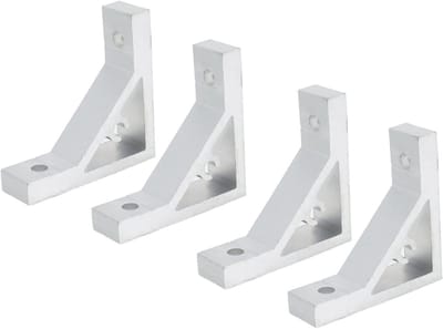 Hoekbeugel Aluminium - Verbindingsstuk Profiel - Framestructuren Bouwen - Roestbestendig Materiaal - 53.5 mm Diepte - Zilver