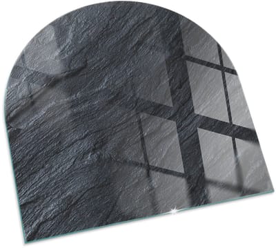 Tulup Kachel Vloerplaat - Steenoppervlaktetextuur Vloerplaat Voor Houtkachel - 100 cm x100 cm - Zwart Vloerplaat Voor Kachel - Halfrond Kachel Vloerplaat - Onderplaat Kachel - Plaat Voor Onder Houtkachel - Plaat Onder Houtkachel
