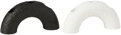 J-Line kandelaar Boog - cement - zwart/wit - 2 stuks