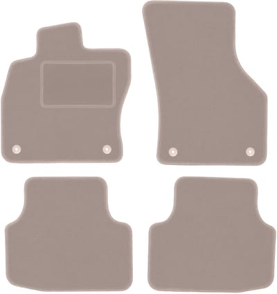 Beige veloursmatten voor: Skoda Octavia IV A7 sedan, stationwagen, variant, liftback (2020-)