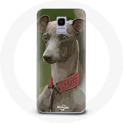 Coque - Samsung - Galaxy J6 2018 - Souple - Lévrier greyhound - Gris gris