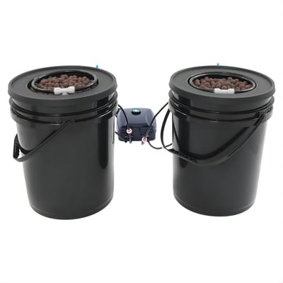 Hydroponisch Kweeksysteem – 2 Emmers (5 Gallon) – 220V EU Plug – Stil Design – Vrijstaand – Voor Indoor Kweek – Zwart