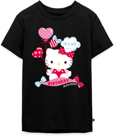 Hello Kitty Met Ballonnen Jarig Ontwerp Premium T-Shirt Tiener