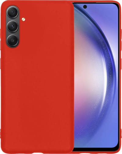 Hoesje - Geschikt voor Samsung Galaxy A54 - Sterk & Shockproof - Siliconen Case - Hoes Cover - Telefoonhoes - Rood