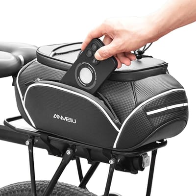 Fietstas Achterdrager - Bagagedragertas - Fietsen Boodschappen - Waterdicht PU Materiaal - 10L Capaciteit - Zwart