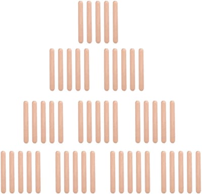 Dailygoods- Paspennen Set van 50 Stuks - Houten Deuvels - M6 × 50mm - Hardhout - Bevestigingselementen - Geschikt voor Meubels - Houtverbinding