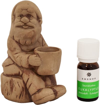 Emendo - Saunatonttu - Sauna kabouter zittend + 10ml Eucalyptus
