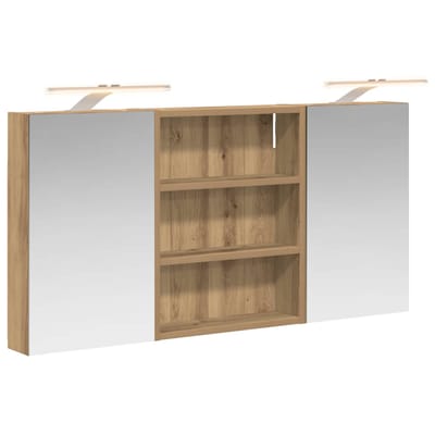 vidaXL - Badkamerkast - set - 3 - st - 100 - x - 10,5 - x - 50 - cm - Bewerkt - hout