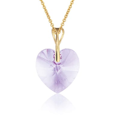 Montebello Ketting Pim HG558 - Swarovski Hart - 925 Zilver Verguld - Ø14mm - 50cm