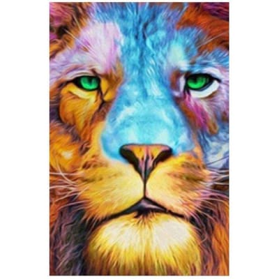 Diamant borduurwerk kleurrijke leeuw 5D diamant schilderij mozaïek foto handgemaakte strass woondecoratie 20X30CM blue