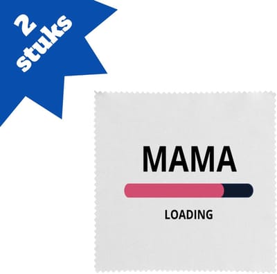 Akyol - mama loading brillendoekjes - Moeder - ochtendkoffie laden - moeder cadeautjes - moederdag - verjaardagscadeau - verjaardag - cadeau - geschenk - kado - gift - moeder artikelen - 17,8 bij 17,8 cm - 2 stuks