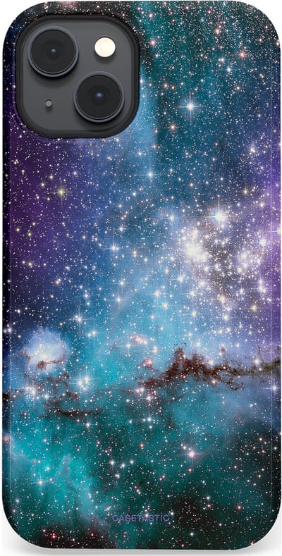 Casetastic Hoesje Geschikt voor Apple iPhone 14 Plus Magsafe - Stijlvolle Beschermende Duo-layer Case - Nebula nachtdroom
