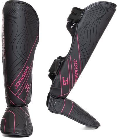 Joya Essential - Scheenbeschermers - Zwart met roze (Beschikbaar in verschillende maten)
