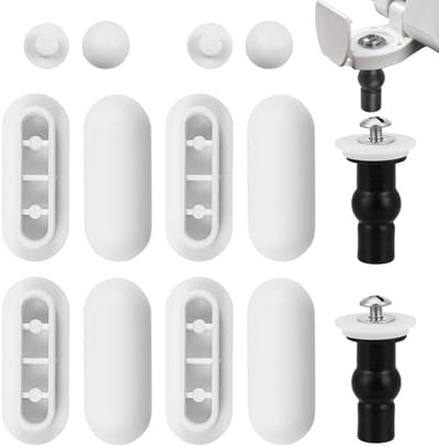 Dailygoods- WC-Bril Set 14-delig - Universele Toiletbrilaccessoireset - Bevestigingsschroeven - Bumper Pads - Duurzaam Kunststof - Comfort en Stabiliteit - Toiletbril
