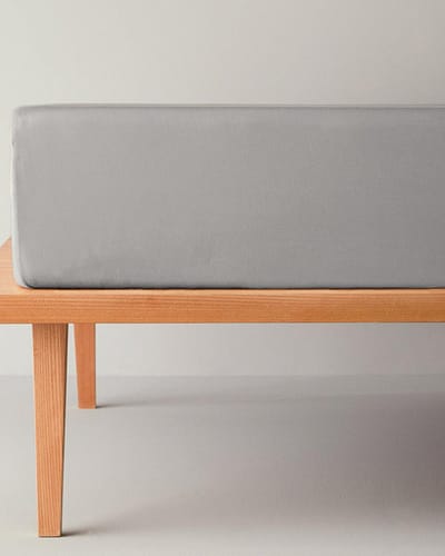 English Home - Micell Katoensatijn Premium Hoeslaken - Tweepersoons - 100% Katoen - 160x200 cm - Zilver/Grijs