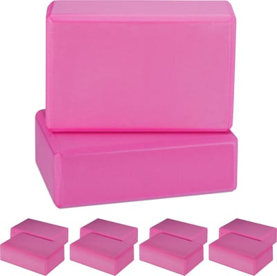 10x yoga blok - roze - hardschuim - yoga oefening