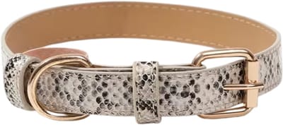 Honden Halsband Slangenleer | MILANO Hondenhalsband Maat S | Leren Hondenhalsband Slangenprint | Halsband Honden met Designerprint | Petshop Seven®