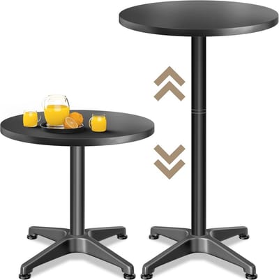 Ronde Hoogte Verstelbare Tafel 2-in-1 voor Binnen en Buiten 70cm - 115cm