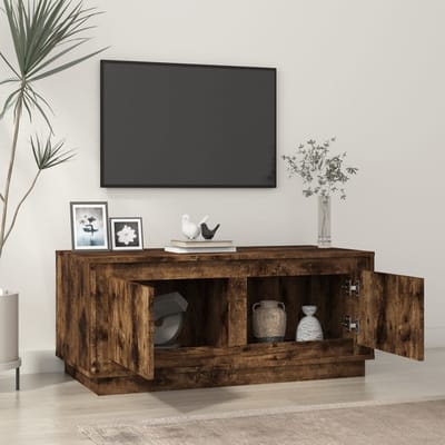 vidaXL - Salontafel - 102x50x44 - cm - bewerkt - hout - gerookt - eikenkleurig