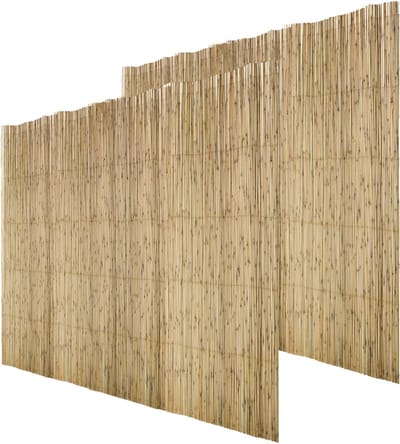 Sunnydays Rietscherm/rietmat - 2x - L300 x H100 cm - bruin - tuinscherm/schutting - 6 m lengte totaal