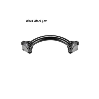 Piercing titanium curved rond intern 1.2x8x3 - zwart zwart - LMPiercings