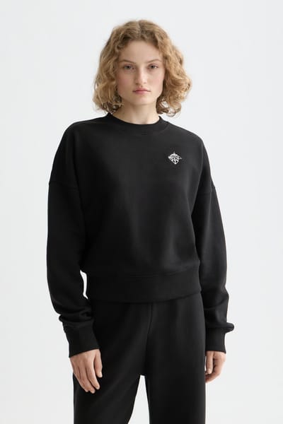 Scotch & Soda Embroidered Logo Sweatshirt Black Maat: S | Sweaters Outlet | Dames | Zwart