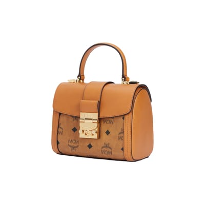 MCM Tracy Visetos Monogram Leren Doos Handtas Dames handtassen Bruin Cognac MWEBSXT02CO001 Basic Set (Bag+Dust Bag) orange
