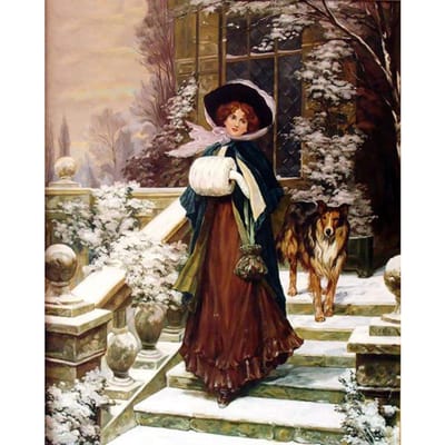 Diamant borduurwerk 5D DIY diamant schilderij vrouw en hond dier diamant schilderij 20X30 brown