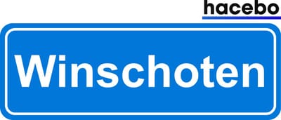 Hacebo - Plaatsnaam Sticker - 29x10 CM - Winschoten sticker - Verkeersborden sticker - grappige cadeaus - Winschoten