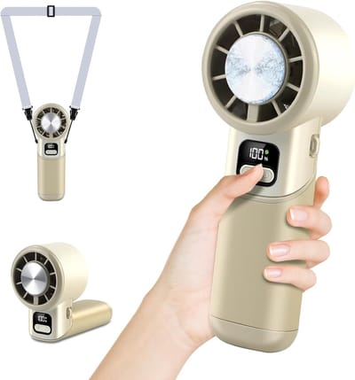 Hogesnelheid Koelventilator: 5 Snelheden, 1-Knop Koeling, Ontdooien, Lange Accudu, 180° Draaiende Draagbare Koeler