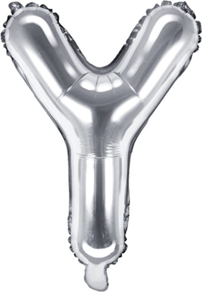 Partydeco - Folieballon Zilver Letter Y (35 cm)
