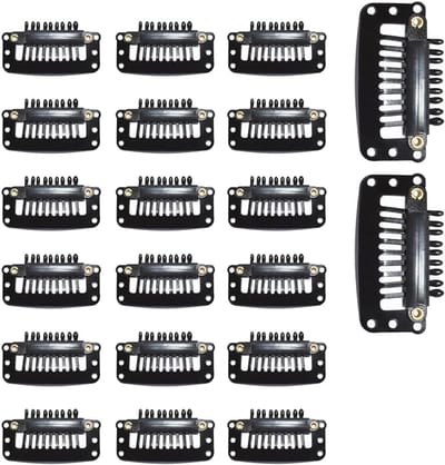 20 stuks U-vormige metalen clips, haarkam-clips, kam met tanden, klikclips voor haarverlengingen, haarverlengingen, clips, voor doe-het-zelf haarverlengingen
