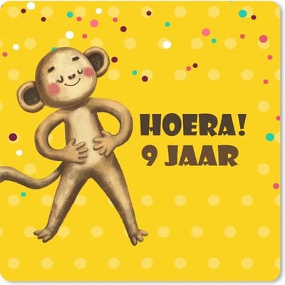 Muismat 20x20 cm - Mousepad Jubileum - Aap - Jarig - Muismatten