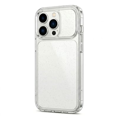 Wit transparant telefoon hoesje dames heren geschikt voor iPhone 17 Pro Max – backcover met subtiele spikkel afwerking en schokbestendige randen