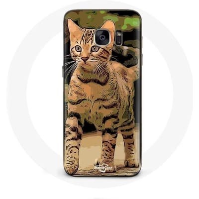 Samsung Galaxy S7 Bengalen kattenras cartoon hoesje