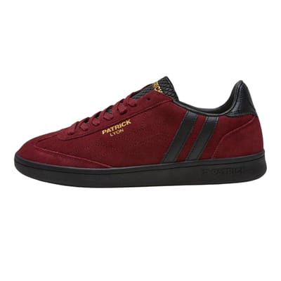 Patrick Mens Lyon Suede Cupsole Sneakers (Bourgogne/Zwart)